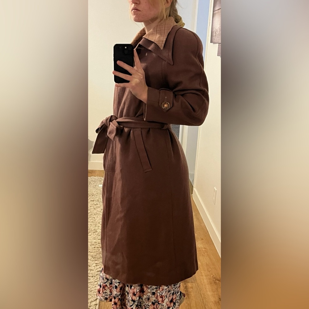 Classic Dusty Pink Belted Trench Coat